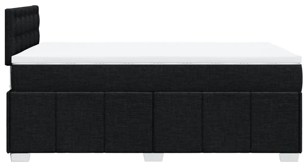 vidaXL Κρεβάτι Boxspring με Στρώμα Μαύρο 120x200 εκ. Υφασμάτινο