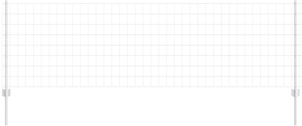 Τείχος και Πόστ Ασημί 0,8 x 10 m Ατσάλι