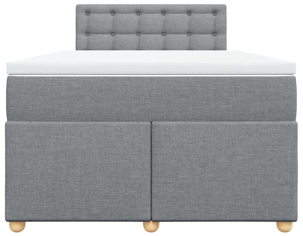 vidaXL Κρεβάτι Boxspring με Στρώμα Ανοιχτό Γκρι 120x200 εκ. Υφασμάτινο