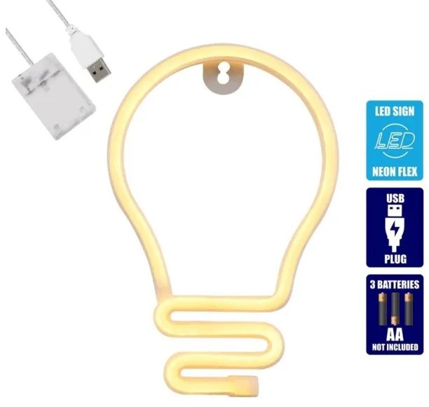 Διακοσμητικό Φωτιστικό Neon Led Θερμό Λευκό Lamp 78575 Globostar-78575-Κίτρινο 78575
