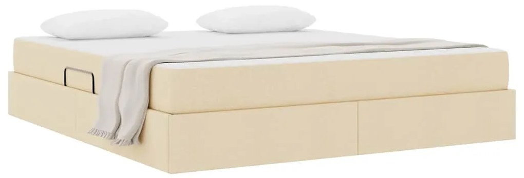 vidaXL Κρεβάτι με αποθηκευτικό χώρο και στρώμα Κρεμ 160 x 200 cm