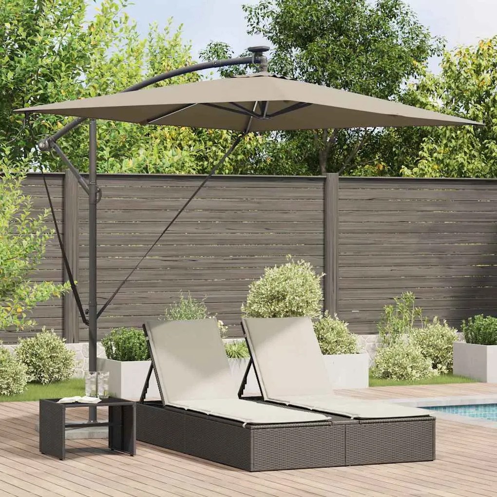 vidaXL Ομπρέλα Cantilever Banana Taupe 294 x 200 x 254 εκ.