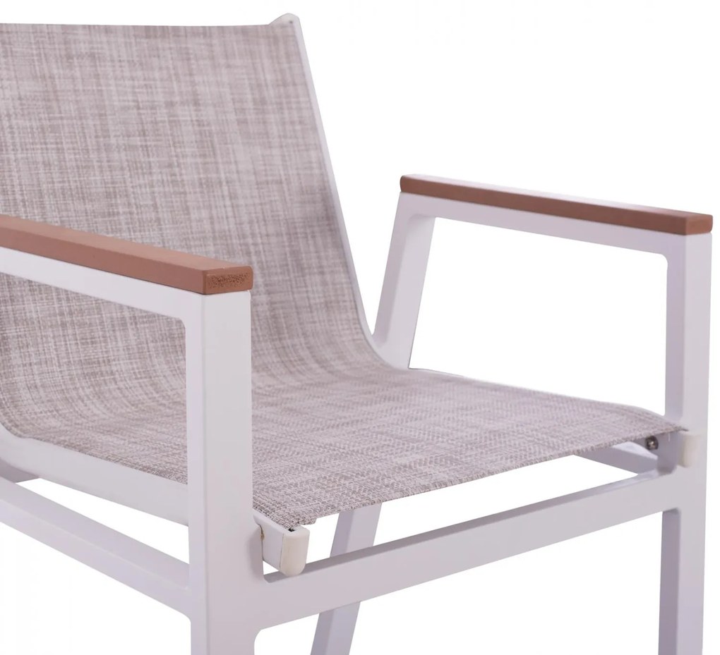 ΣΚΑΜΠΟ ΜΠΑΡ ΑΛΟΥΜΙΝΙΟΥ ΛΕΥΚΟ ΜΕ POLYWOOD 52 x 58 x 108 εκ. 52x58x108 εκ.