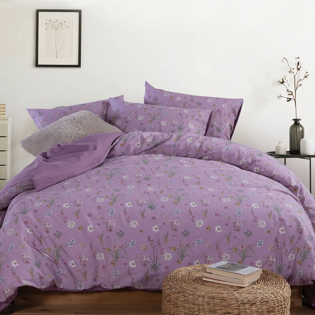 Παπλωματοθήκη Μονή (Σετ 170x240) 2 Όψεων Nef-Nef Homeware Smart Serendipity Mauve