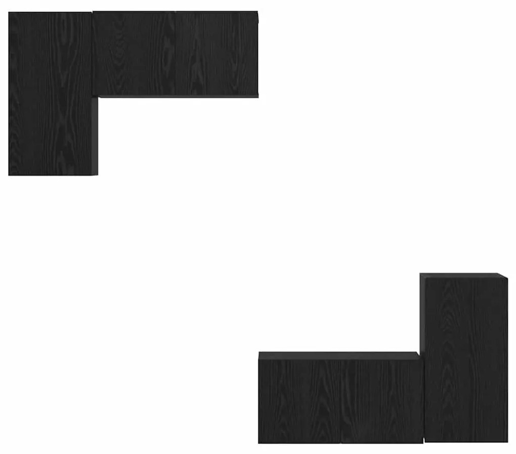 vidaXL Σετ επίπλου τηλεόρασης 4 pcs Μαύρη δρυς 60 x 30 x 30 cm