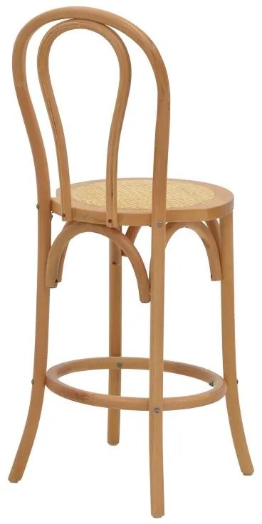 Σκαμπό μπαρ Thonet φυσικό ξύλο οξιάς-έδρα φυσικό rattan 41x50x105εκ 41x50x105 εκ.