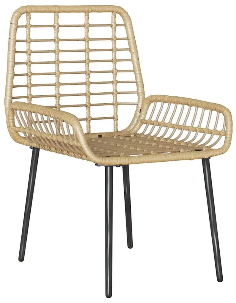 vidaXL Σέτ φαγητού για κήπο 3 pcs Καφέ, Μαύρο, Κρέμα 35 x 35 x 45 εκ