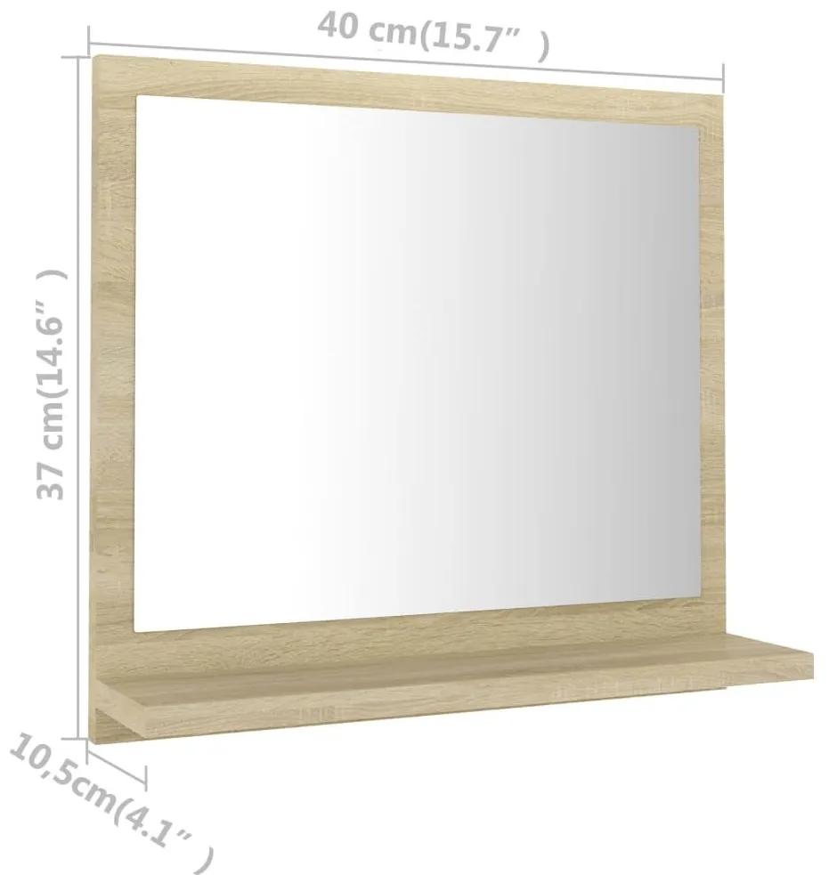 Καθρέφτης Μπάνιου Sonoma Δρυς 40 x 10,5 x 37 εκ. Μοριοσανίδα - Καφέ