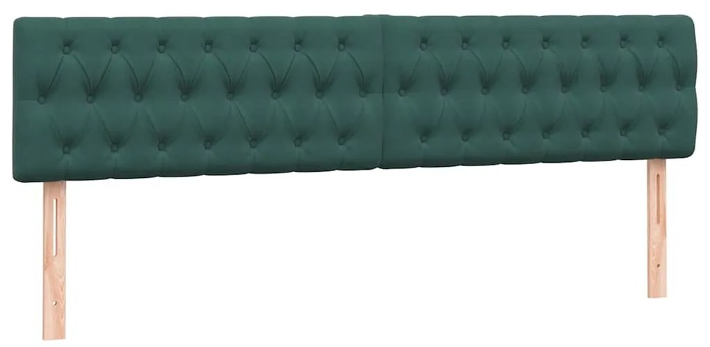 vidaXL Κρεβάτι Boxspring με Στρώμα Σκούρο Πράσινο 200x210εκ. Βελούδινο
