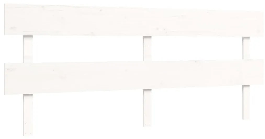 Κρεβάτι Ηλικιωμένου με Κεφαλάρι 200 x 200 εκ. Λευκό Μασίφ Ξύλο - Λευκό