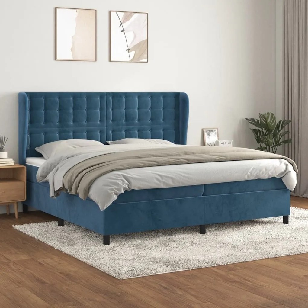 ΚΡΕΒΑΤΙ BOXSPRING ΜΕ ΣΤΡΩΜΑ ΣΚΟΥΡΟ ΜΠΛΕ 200X200 ΕΚ. ΒΕΛΟΥΔΙΝΟ 3129475