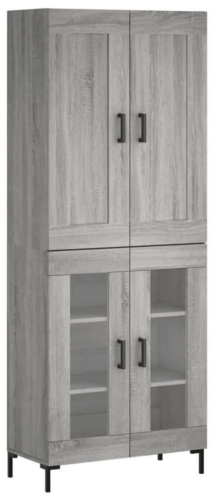 vidaXL Ντουλάπι Γκρι Sonoma 69,5 x 34 x 180 εκ. Επεξεργασμένο Ξύλο