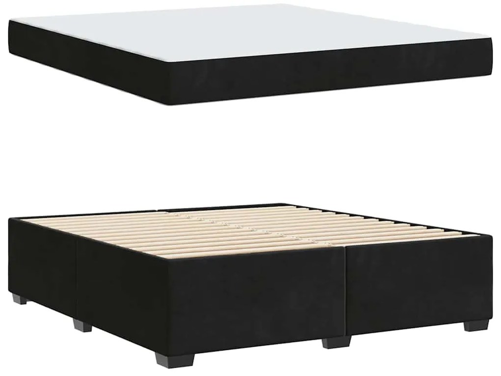 vidaXL Σκελετός Κρεβατιού Άλλο Μαύρο 180 x 200 cm Βελούδο