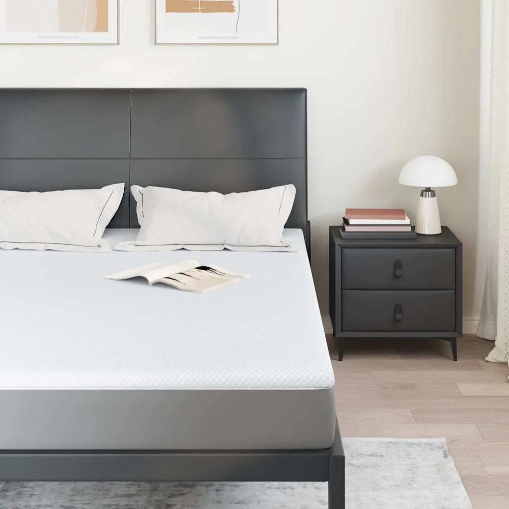 vidaXL Στρώμα επικάλυψης Λευκό 70 x 200 x 3.5 εκ Υφασμα Jacquard