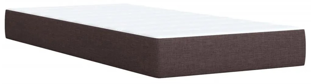 Κρεβάτι Boxspring με Στρώμα Σκούρο Καφέ 90x200 εκ. Υφασμάτινο - Καφέ