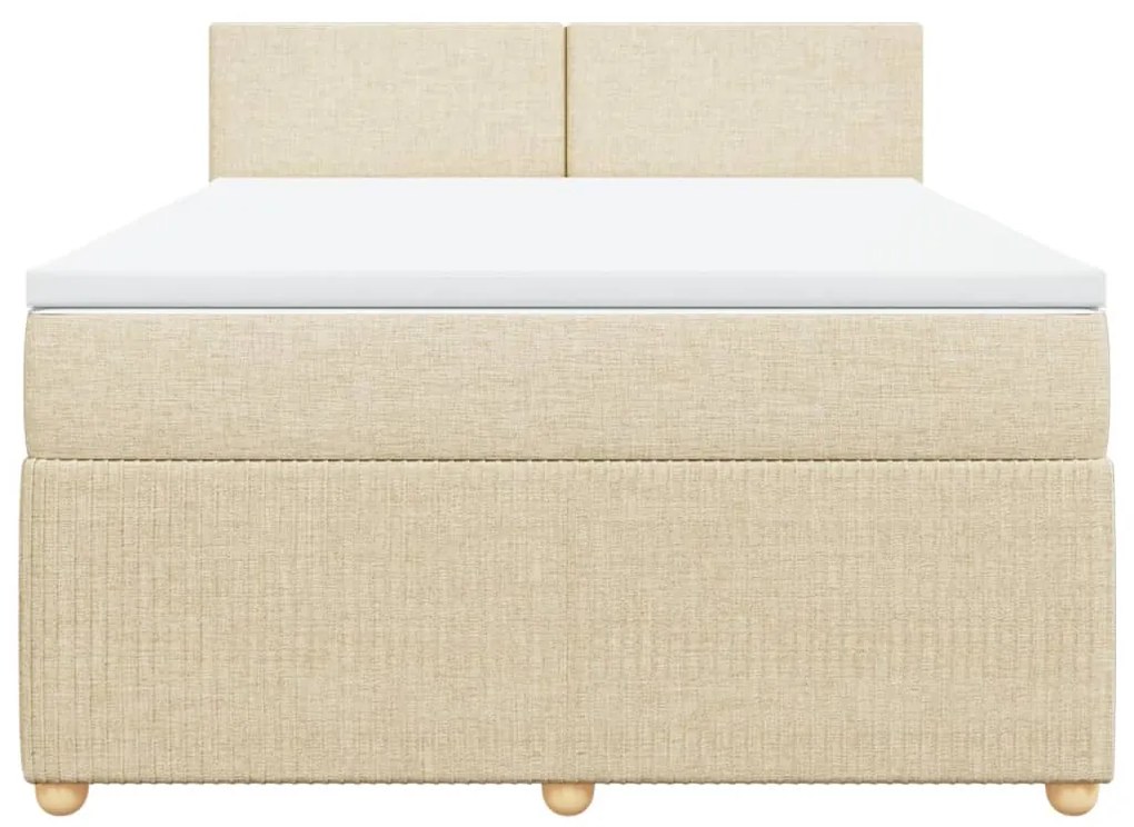 ΚΡΕΒΑΤΙ BOXSPRING ΜΕ ΣΤΡΩΜΑ ΚΡΕΜ 140X200 ΕΚ. ΥΦΑΣΜΑΤΙΝΟ 3289777