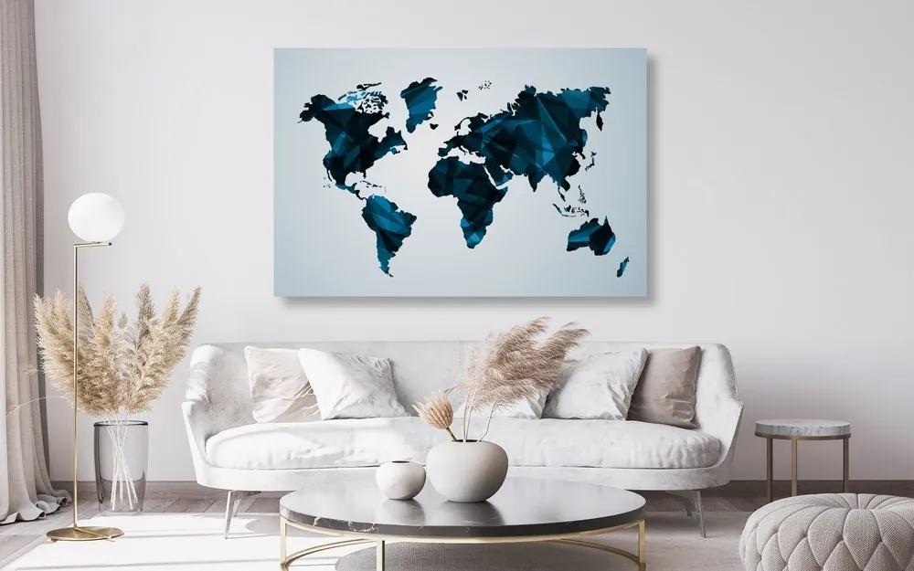 Εικόνα στον παγκόσμιο χάρτη φελλού σε διανυσματικό γραφικό σχέδιο - 90x60  wooden