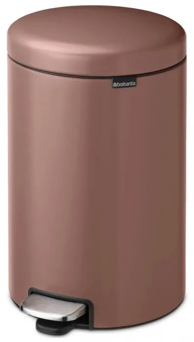 Κάδος με πεντάλ Brabantia NewIcon 1008849, 20 l, Ομαλό κλείσιμο, Αντιολισθητική βάση, Σατινέ φινίρισμα, Καφέ