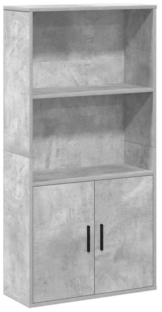 vidaXL Βιβλιοθήκη Γκρι Σκυροδέματος 60x24x120 εκ. Επεξεργ. Ξύλο