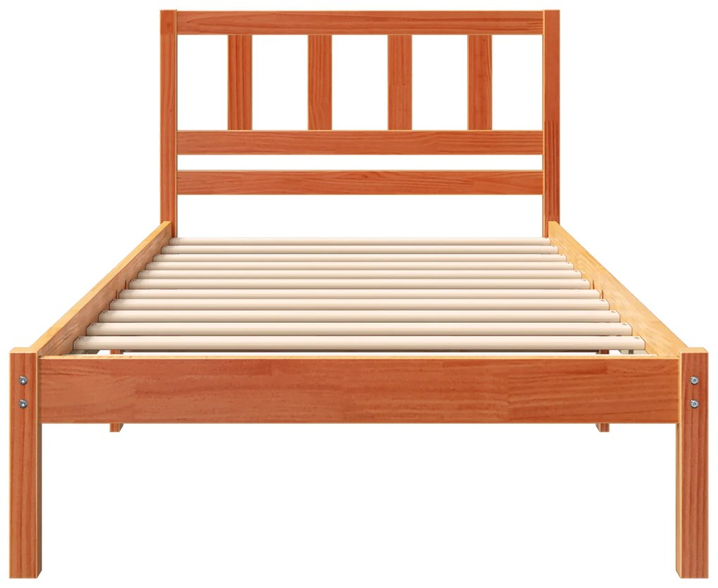 vidaXL Σκελετός Κρεβατιού Καφέ κεριού 90 x 190 cm Μασίφ ξύλο πεύκου