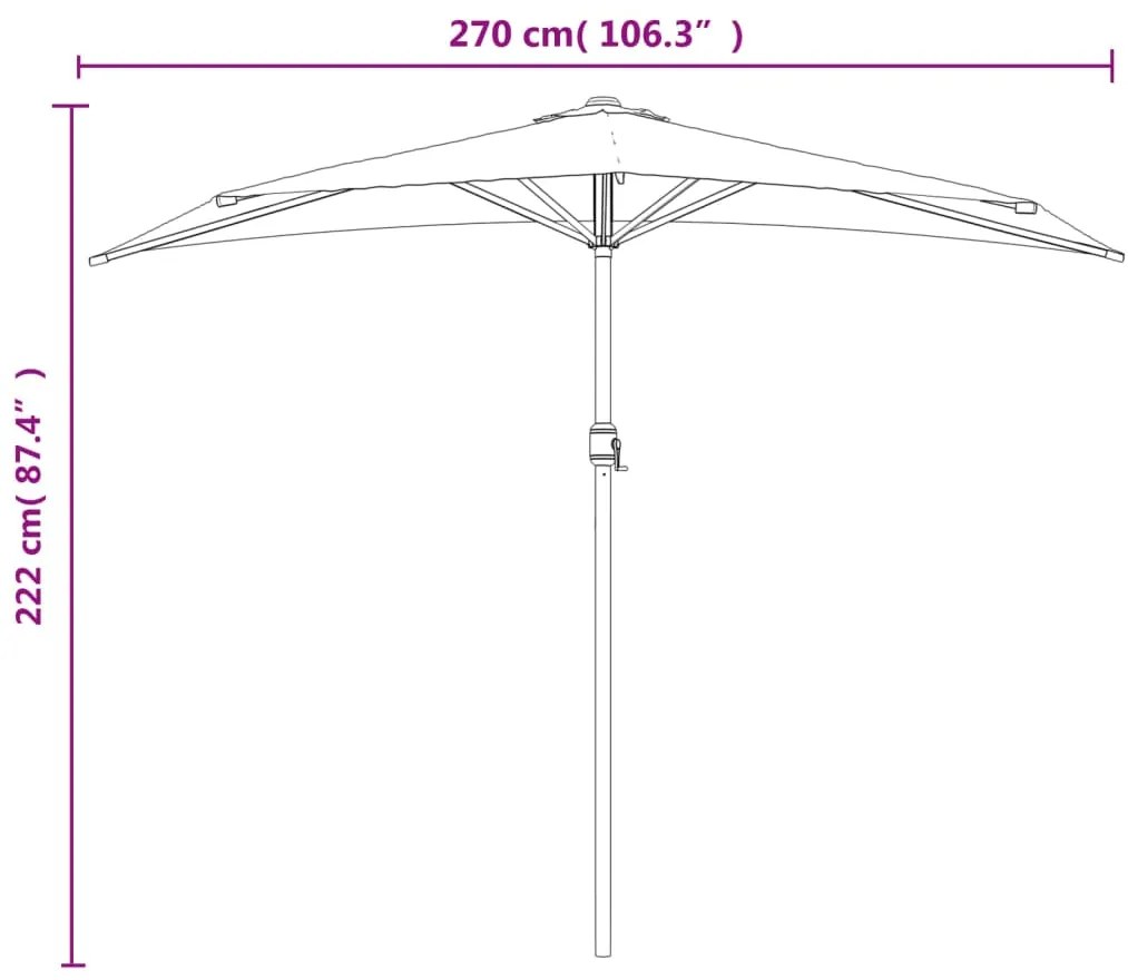 ΟΜΠΡΕΛΑ ΒΕΡΑΝΤΑΣ ΗΜΙΚΥΚΛΙΚΗ ΜΑΥΡΗ 270X135X245 ΕΚ. ΙΣΤΟΣ ΑΛΟΥΜ. 312500