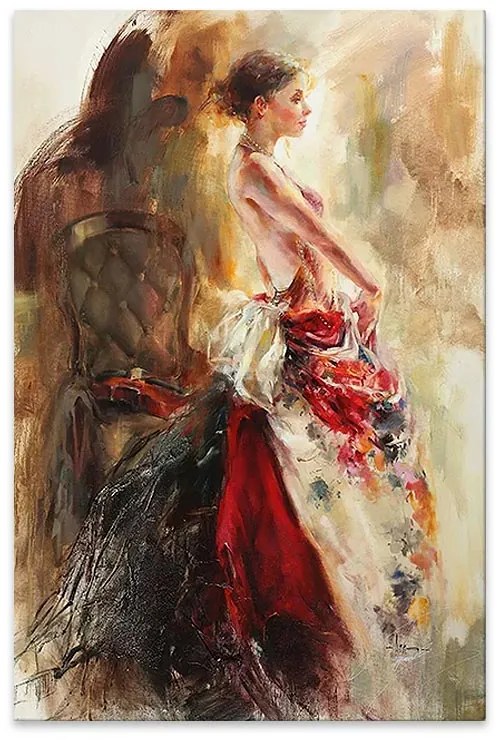 Πίνακας σε καμβά "Elegant Woman" Megapap ψηφιακής εκτύπωσης 60x90x3εκ. - 0127952