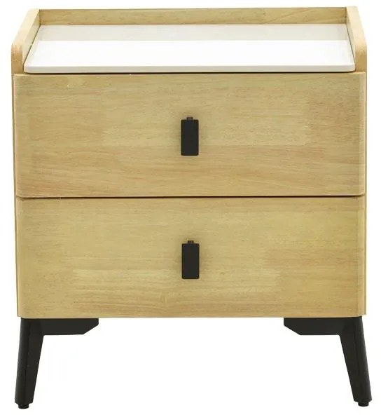 Κομοδίνο Alessio mdf φυσικό-μαύρο μέταλλο 46x37x47εκ 46x37x47 εκ.