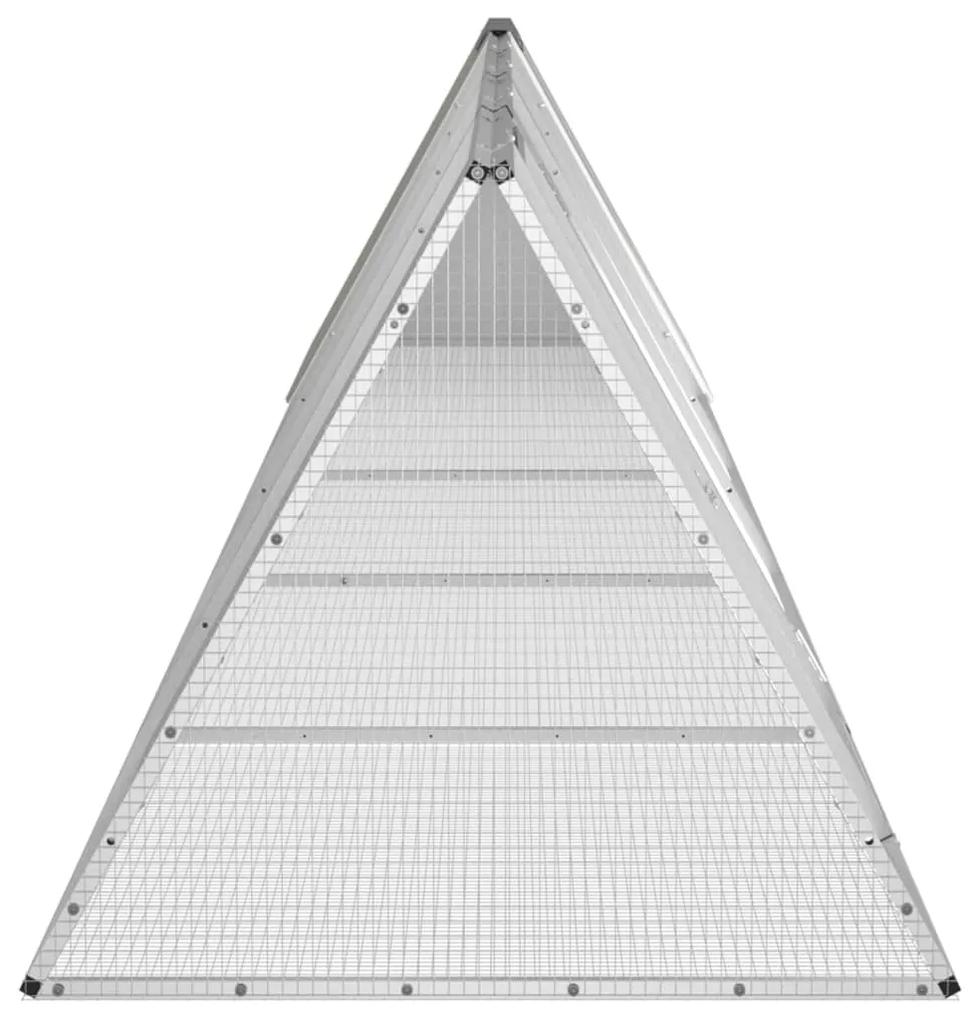 vidaXL Κλουβί Κουνελιών Γκρι 504,5x80,5x71 εκ. Γαλβανισμένος Χάλυβας