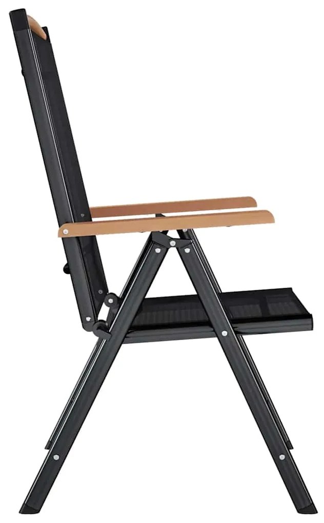 vidaXL Καρέκλες Κήπου Πτυσσόμενες 6 τεμ. Μαύρες από Textilene