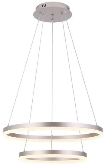 Κρεμαστό Φωτιστικό Οροφής D88059/2 Ακρυλικό LED 3000K-6000K Sunlight-D88059/2-SLV-Ασημί D88059/2-SLV
