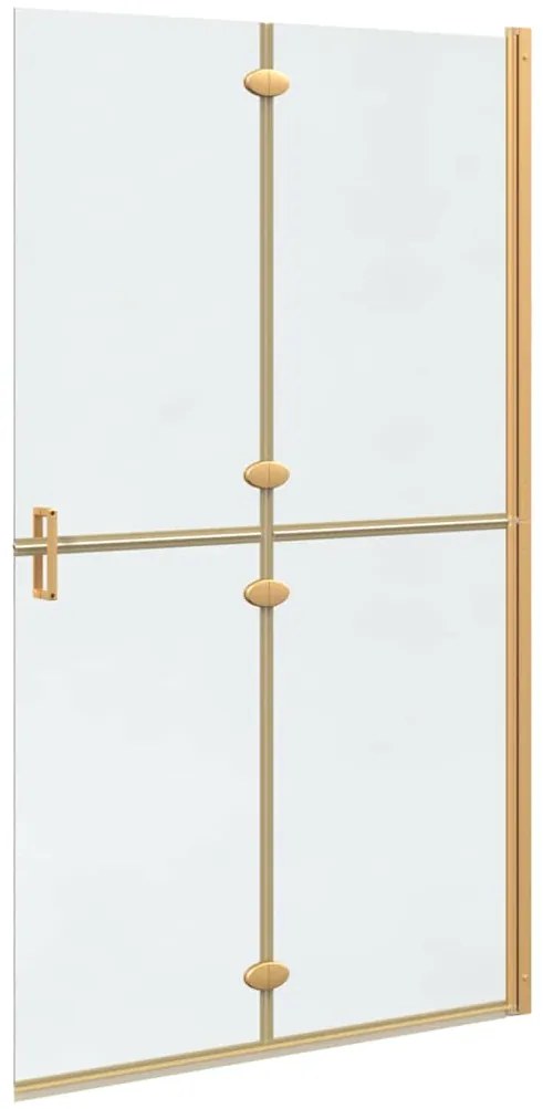 vidaXL Τοίχος ντους Walk-in Χρυσό και διαφανές 110 x 190 cm