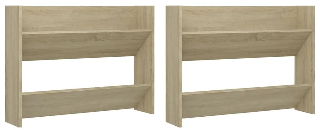 vidaXL Παπουτσοθήκες 2 τεμ. Sonoma Δρυς 80 x 18 x 60 εκ. Μοριοσανίδα