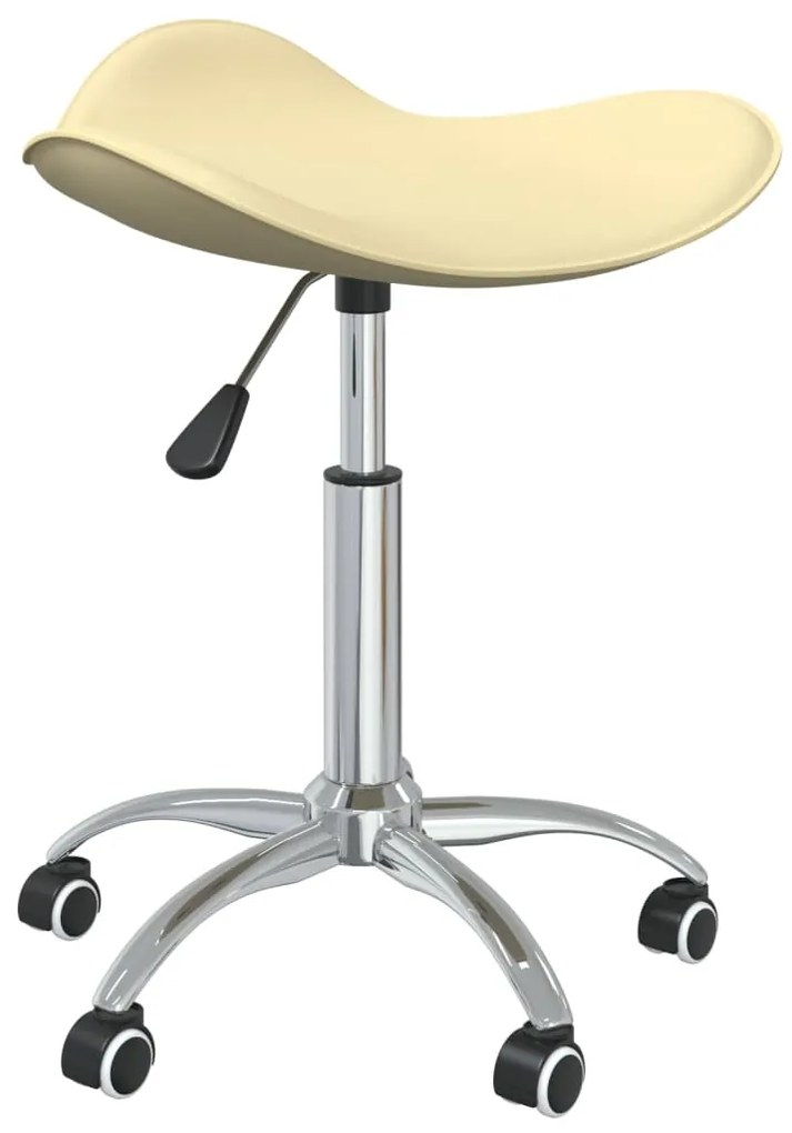 vidaXL Καρέκλα Τραπεζαρίας Περιστρεφόμενη Κρεμ από Συνθετικό Δέρμα