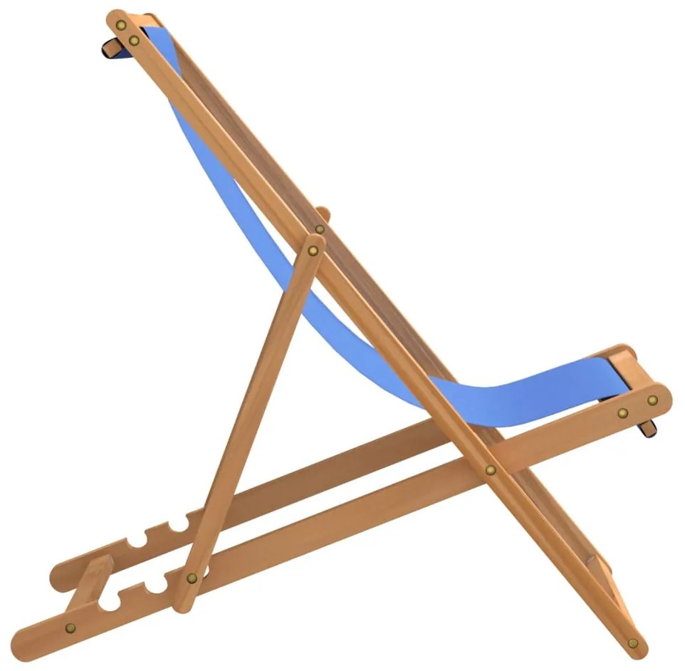 vidaXL Ξαπλώστρα Μπλε 56 x 105 x 96 εκ. από Ξύλο Teak