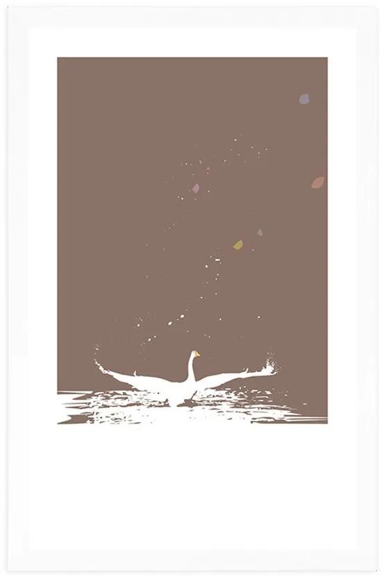 Αφίσα με παρπαστού Η λίμνη του κύκνου - 30x45 white