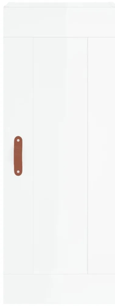 vidaXL Ντουλάπι Γυαλ. Λευκό 34,5 x 34 x 180 εκ. από Επεξεργασμένο Ξύλο