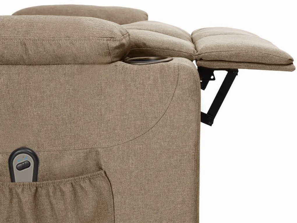vidaXL Πολυθρόνα Ανακλινόμενη Ηλεκτρική Taupe Υφασμάτινη
