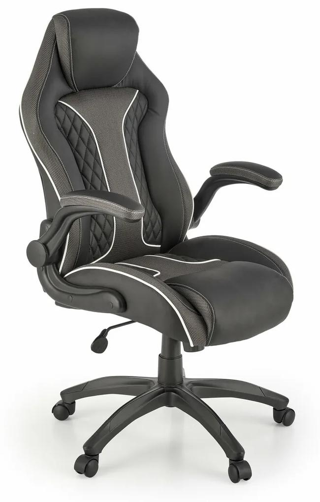 Καρέκλα γραφείου Houston 1426, Μαύρο, Γκρι, 117x65x70cm, 17 kg, Με ρόδες, Με μπράτσα, Μηχανισμός καρέκλας: Κλίση | Epipla1.gr