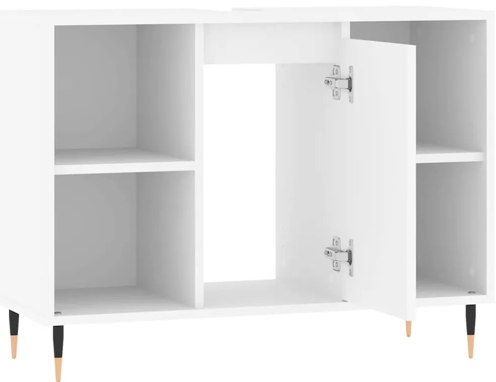 vidaXL Ντουλάπι Μπάνιου Λευκό 80 x 33 x 60 εκ. Επεξεργασμένο Ξύλο