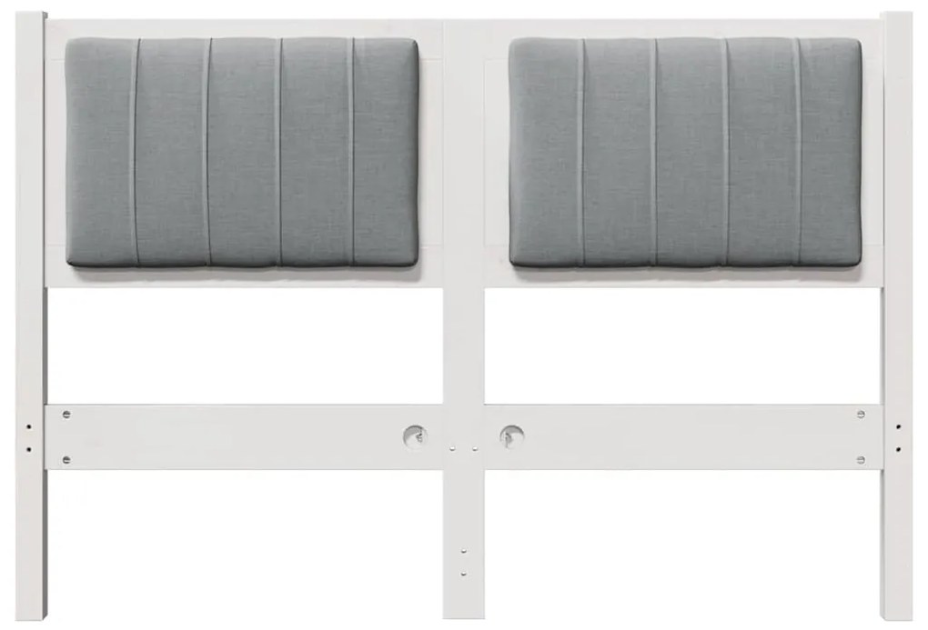 vidaXL Ταπετσαρισμένο κεφαλάρι Λευκό 120 cm Στερεά ξυλεία πεύκου