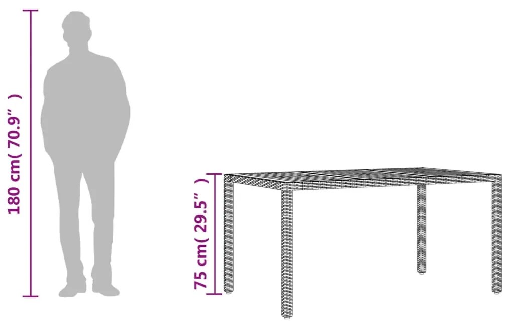 ΤΡΑΠΕΖΙ ΚΗΠΟΥ ΕΠΙΦΑΝΕΙΑ ΑΚΑΚΙΑΣ ΜΑΥΡΟ 150X90X75 ΕΚ ΣΥΝΘ ΡΑΤΑΝ 365535