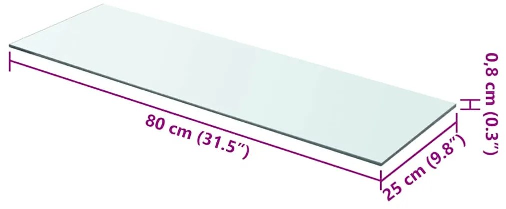 vidaXL Ράφια Πάνελ 2 τεμ. Διάφανα 80 x 25 εκ. Γυάλινα