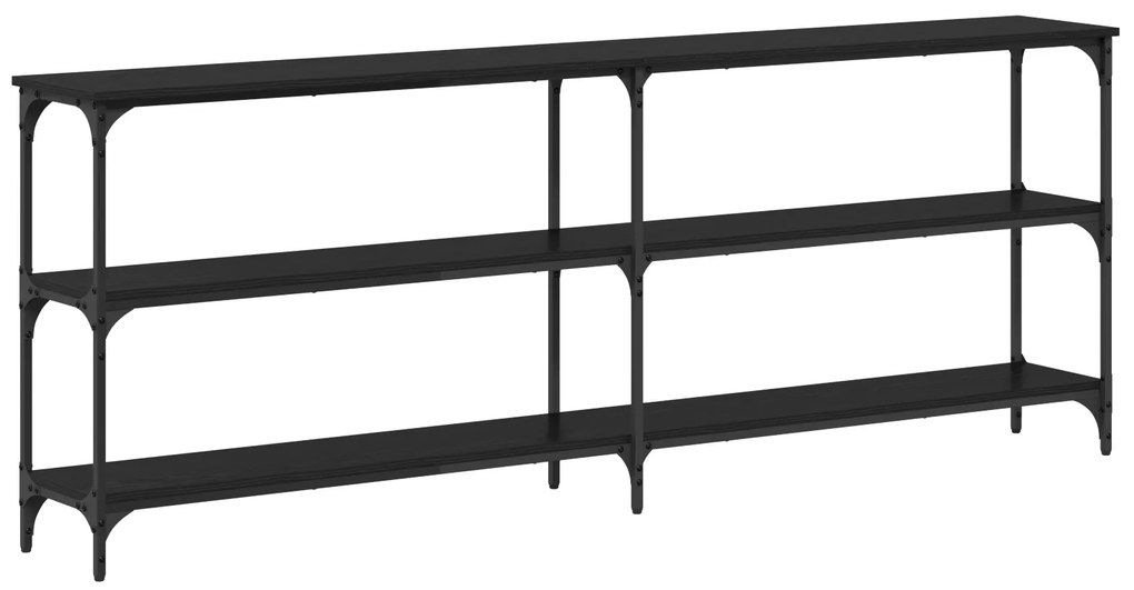 vidaXL Κονσόλα Μαύρη Δρυς 200x29x75 cm Επεξεργασμένο ξύλο
