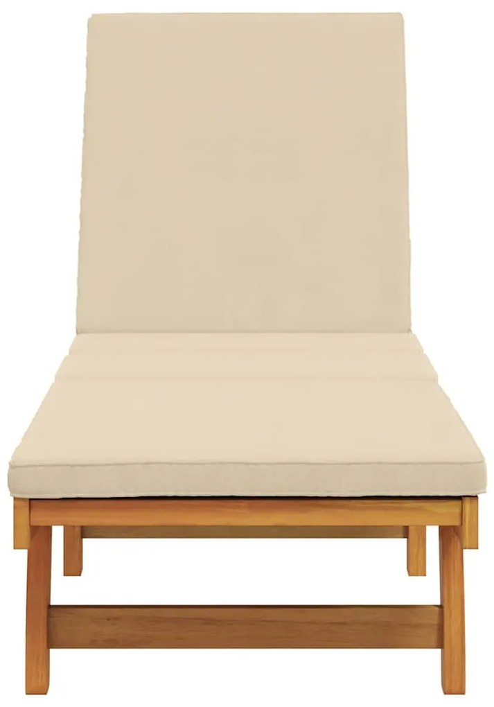 vidaXL Ξαπλώστρα με μαξιλάρι Καφέ 63 x 199 x 85 εκ. Μασίφ ξύλο ακακίας