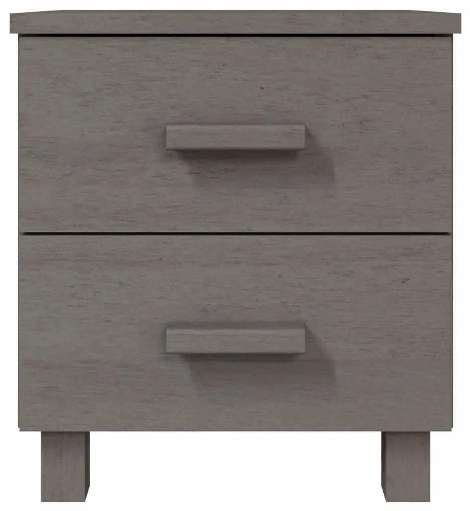 vidaXL Κομοδίνο HAMAR Ανοιχτό Γκρι 40 x 35 x 44,5εκ. Μασίφ Ξύλο Πεύκου