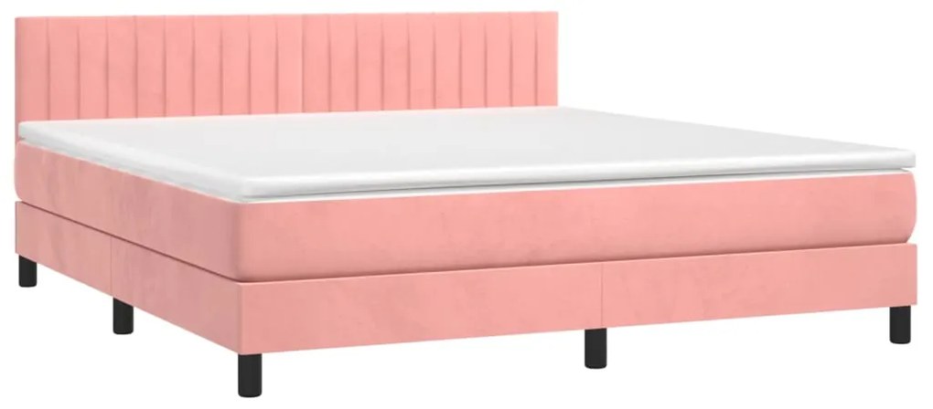 ΚΡΕΒΑΤΙ BOXSPRING ΜΕ ΣΤΡΩΜΑ ΡΟΖ 180X200 ΕΚ. ΒΕΛΟΥΔΙΝΟ 3141442