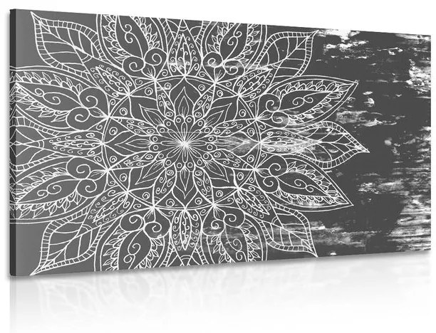 Εικόνα υφή Mandala σε ασπρόμαυρο σχέδιο - 120x80