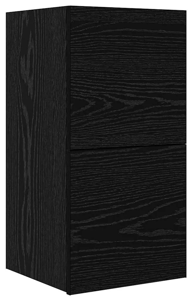 vidaXL Τηλεοπτική Κάβα Τοίχου 3 pcs Μαύρη Οξυά Επεξεργασμένο ξύλο