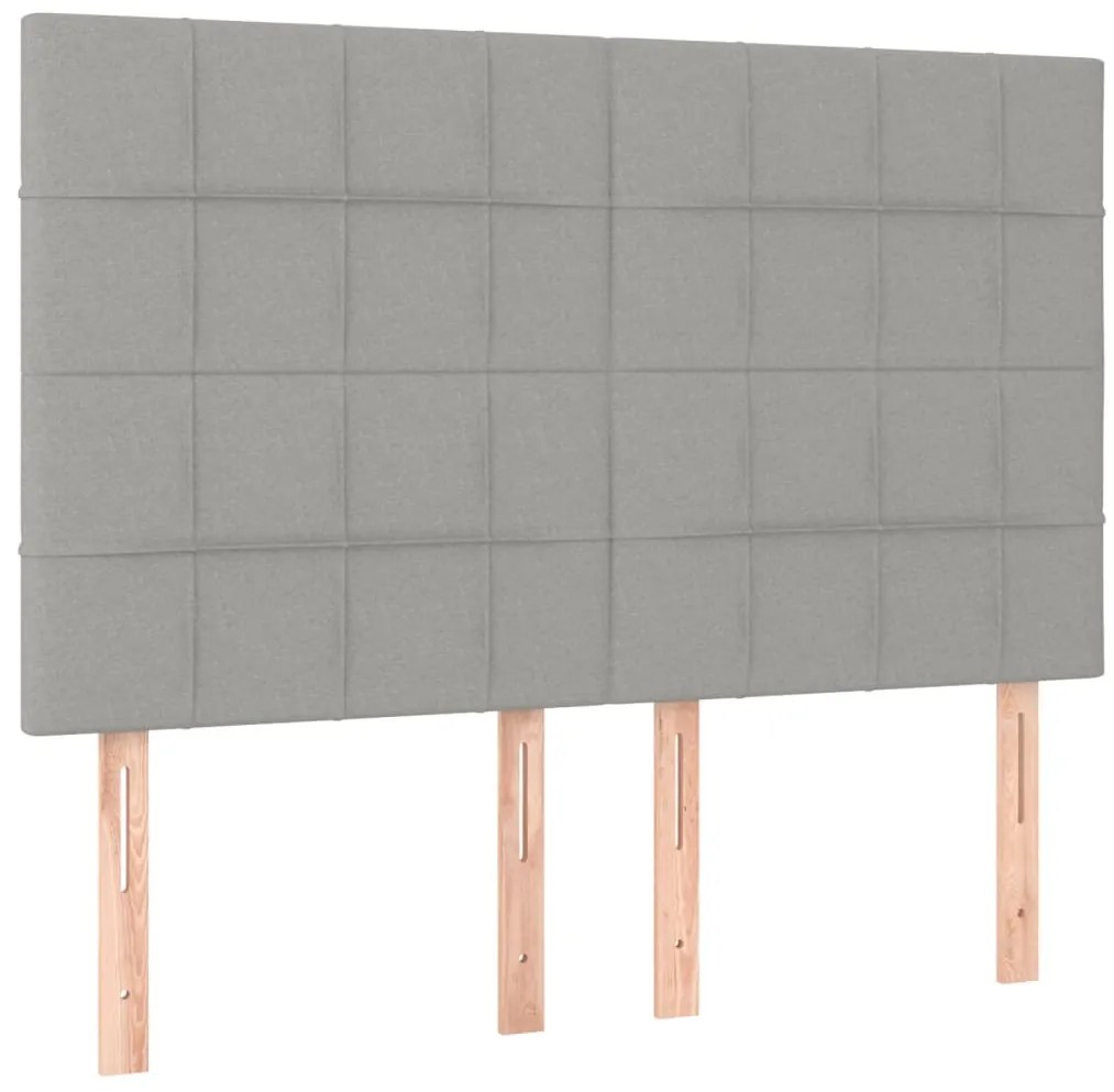 vidaXL Κρεβάτι Boxspring με Στρώμα Ανοιχτό Γκρι 140x200 εκ. Υφασμάτινο