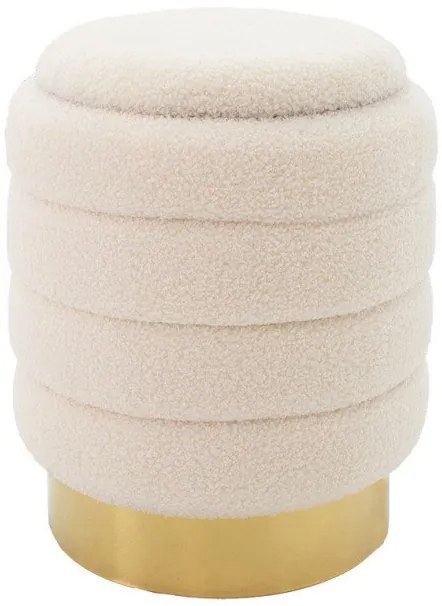 Σκαμπό-Μπαούλο Dazzle Pakoworld Μπουκλέ Cream-Χρυσό Φ36X44 εκ 257-000014 Pakoworld-257-000014-Γκρι 257-000014